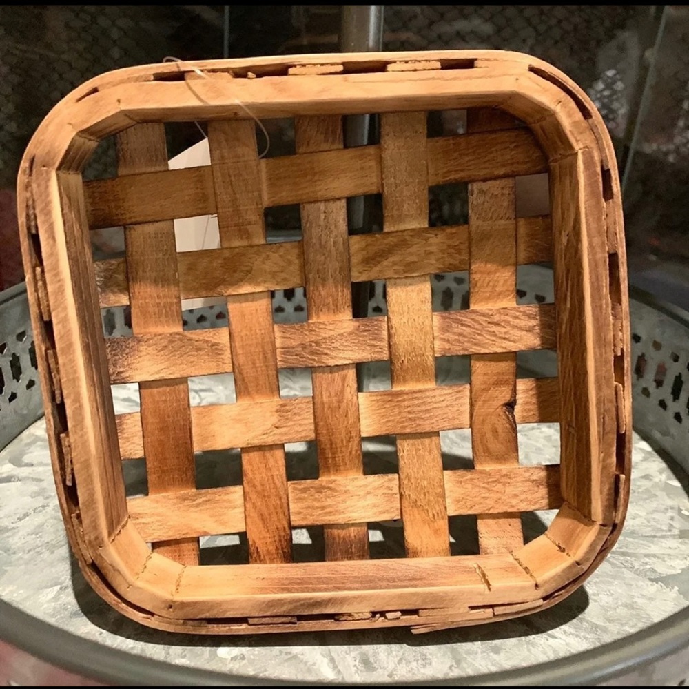 - MINI TOBACCO BASKET TIER TRAY DECOR FARMHOUSE
